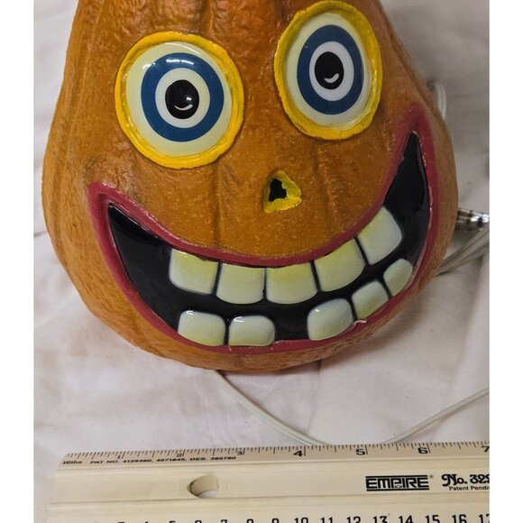 Vintage Gemmy Foam Light up 9" Pumpkin Goofy Face - Picture 9 of 9